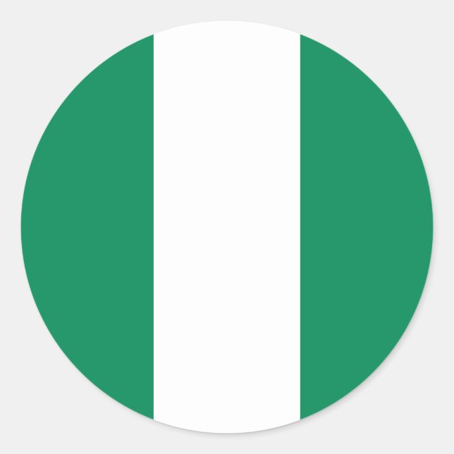 Pegatina Redonda Bandera nigeriana, bandera de Nigeria (Anverso)