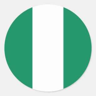 Pegatina Redonda Bandera nigeriana, bandera de Nigeria