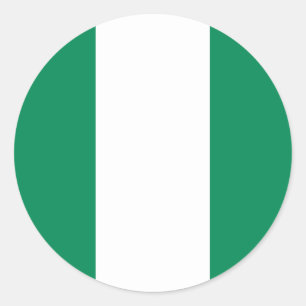 Pegatina Redonda Bandera nigeriana (nigeriana)