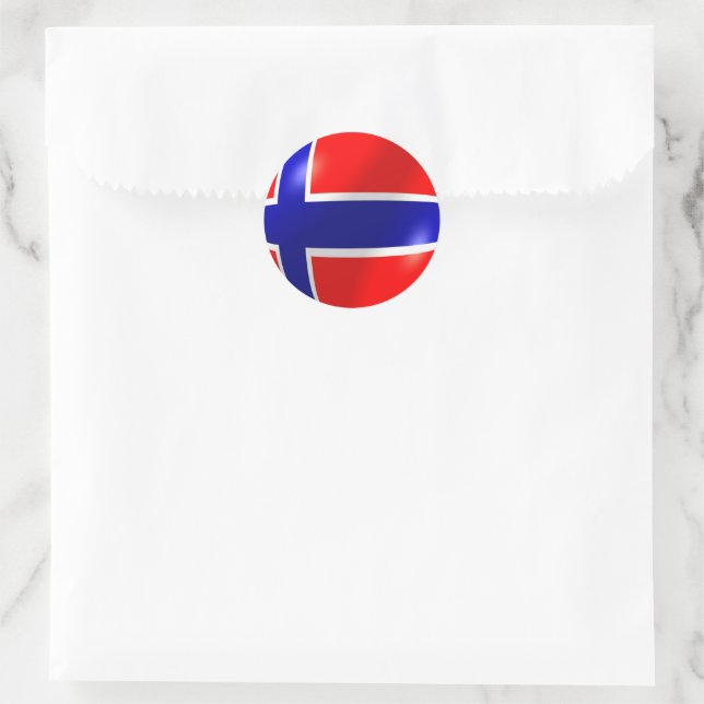 Pegatina Redonda Bandera noruega (Bolso)