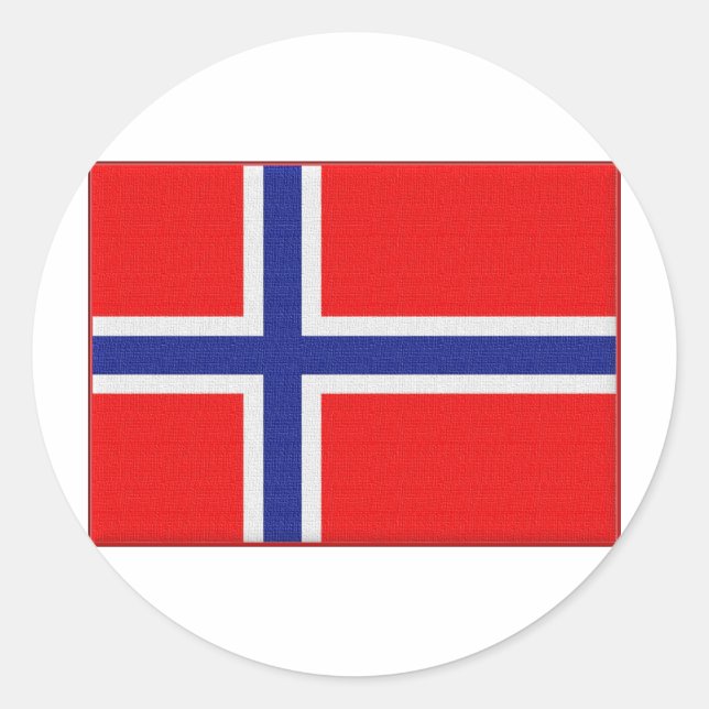 Pegatina Redonda Bandera noruega (Anverso)