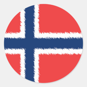 Pegatina Redonda Bandera noruega