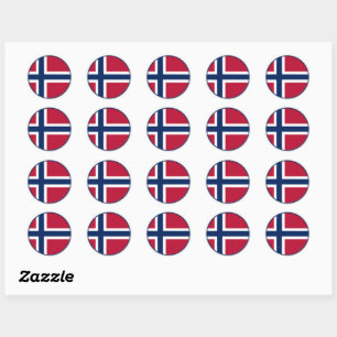 Pegatina Redonda Bandera noruega