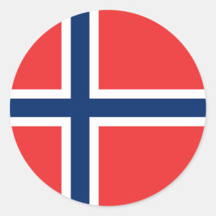 Pegatina Redonda Bandera noruega, Bandera de Noruega