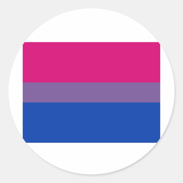 PEGATINA REDONDA BANDERA OFICIAL DE ORGULLO BISEXUAL (Anverso)