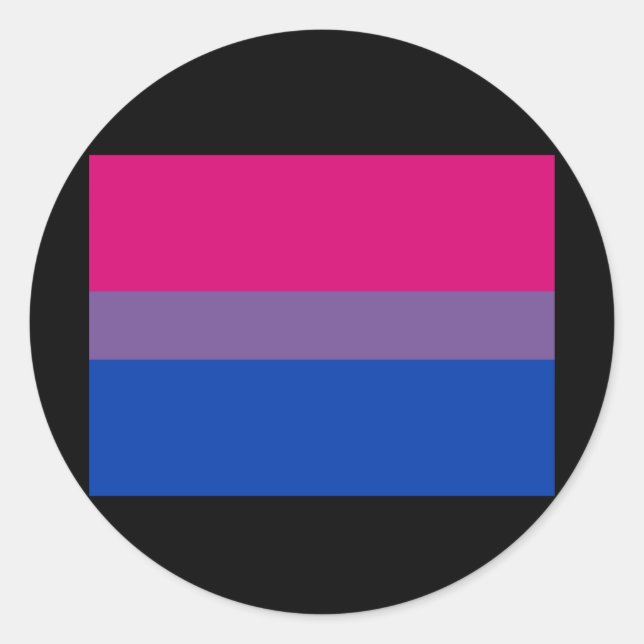 PEGATINA REDONDA BANDERA OFICIAL DE ORGULLO BISEXUAL (Anverso)