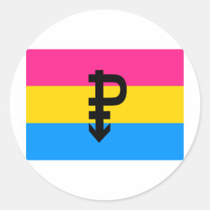 PEGATINA REDONDA BANDERA OFICIAL DE ORGULLO PANSEXUAL