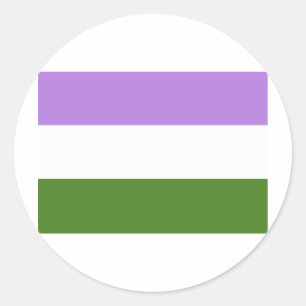 PEGATINA REDONDA BANDERA OFICIAL DEL ORGULLO DE GENDERQUEER