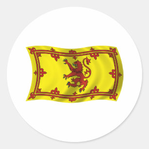 Pegatina Redonda Bandera ondulada de Escocia