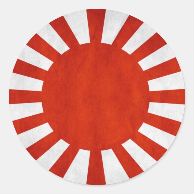 Pegatina Redonda Bandera ondulada japonesa (Anverso)