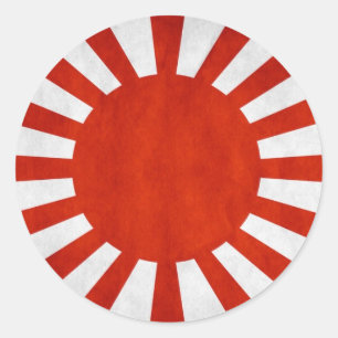 Pegatina Redonda Bandera ondulada japonesa