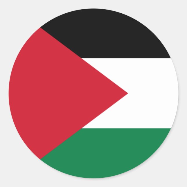 Pegatina Redonda Bandera palestina (palestina) (Anverso)