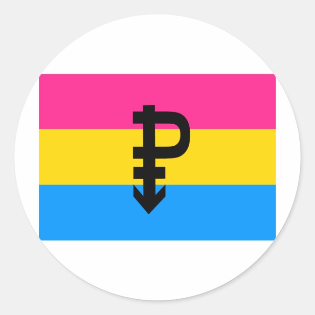 PEGATINA REDONDA BANDERA PANSEXUAL ORIGINAL (Anverso)