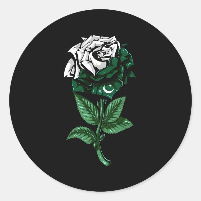 Pegatina Redonda Bandera paquistaní (Anverso)