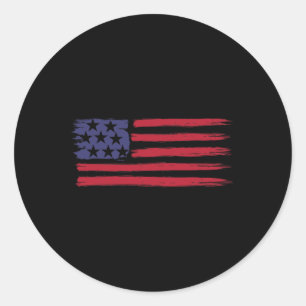 Pegatina Redonda Bandera Para Hombres Muchacha Chica Guay Patriotic