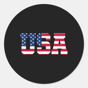 Pegatina Redonda Bandera Patriótica Americana Usa 1 Hombres Mujeres