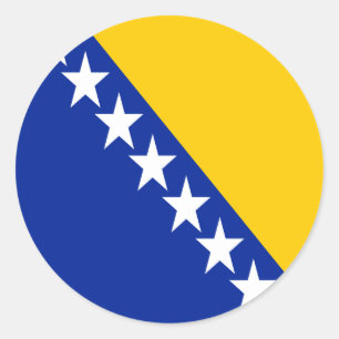 Pegatina Redonda Bandera patriótica de Bosnia Herzegovina