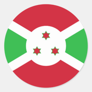 Pegatina Redonda Bandera patriótica de Burundi