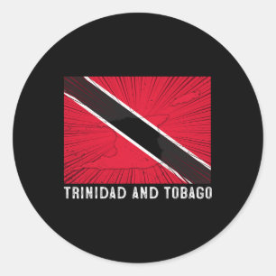 Pegatina Redonda Bandera patriótica desgastada de Trinidad y Tobago