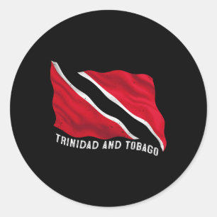 Pegatina Redonda Bandera patriótica desgastada de Trinidad y Togo T