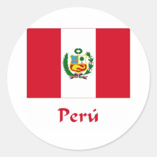 Pegatina Redonda Bandera peruana