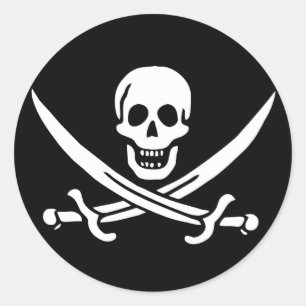 Pegatina Redonda Bandera pirata