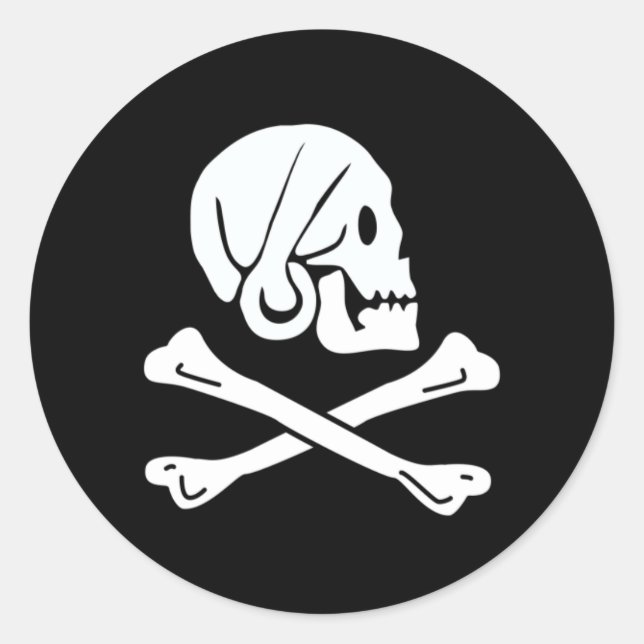 Pegatina Redonda Bandera pirata de Henry Every (Anverso)