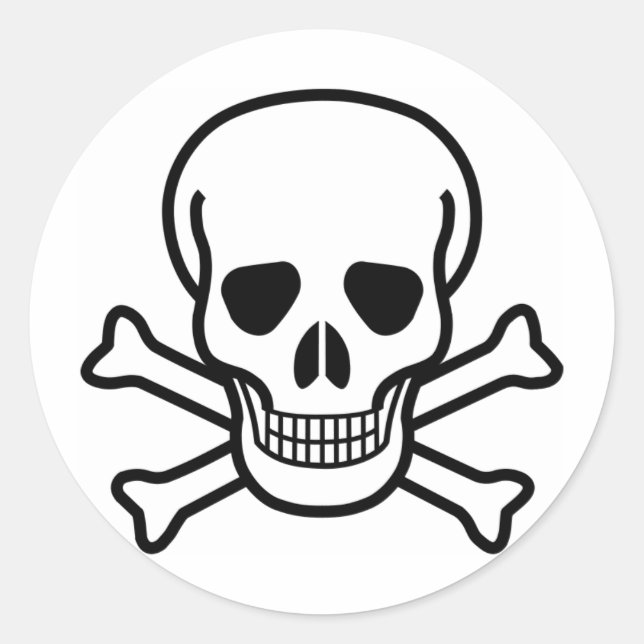 Pegatina Redonda Bandera pirata del cráneo x (Anverso)