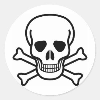 Pegatina Redonda Bandera pirata del cráneo x
