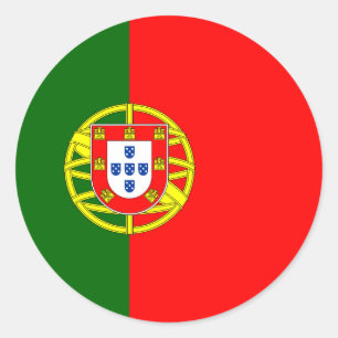 Pegatina Redonda Bandera portuguesa, bandera de Portugal