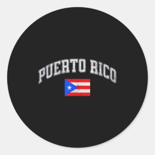 Pegatina Redonda Bandera Puertorriqueña del Patrimonio Hispano de P
