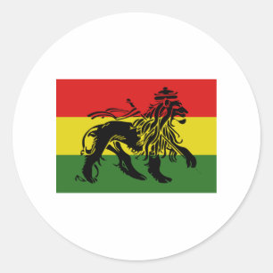 Pegatina Redonda Bandera rastafari
