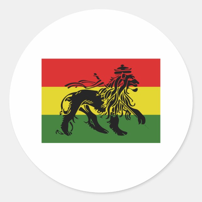 Pegatina Redonda Bandera rastafari (Anverso)