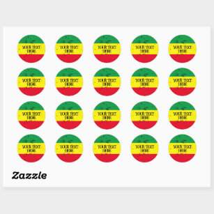 Pegatina Redonda Bandera rastafari Rasta colores reggae personaliza