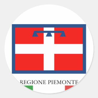 Pegatina Redonda Bandera regional de Piemonte
