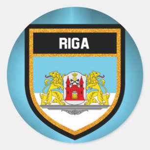 Pegatina Redonda Bandera Riga