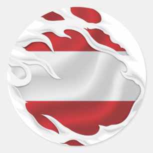 Pegatina Redonda Bandera robada de Austria