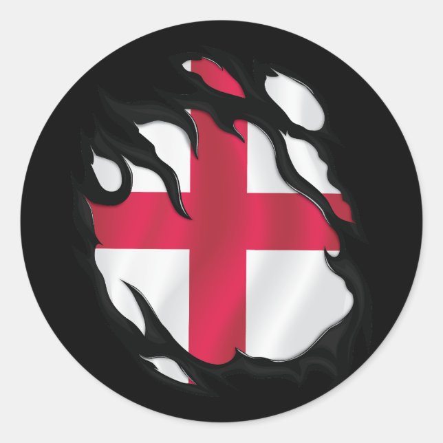Pegatina Redonda Bandera robada de Inglaterra (Anverso)