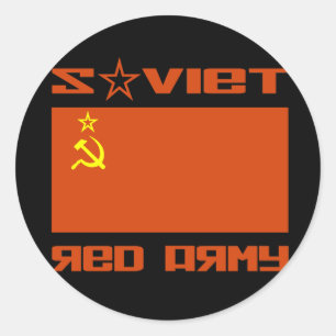 Pegatina Redonda Bandera Roja Soviética