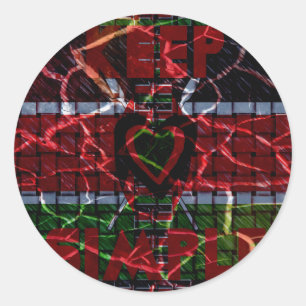 Pegatina Redonda Bandera rota: Manténganlo simple - Resiliencia ken