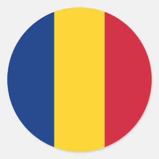 Pegatina Redonda Bandera rumana, bandera de Rumania