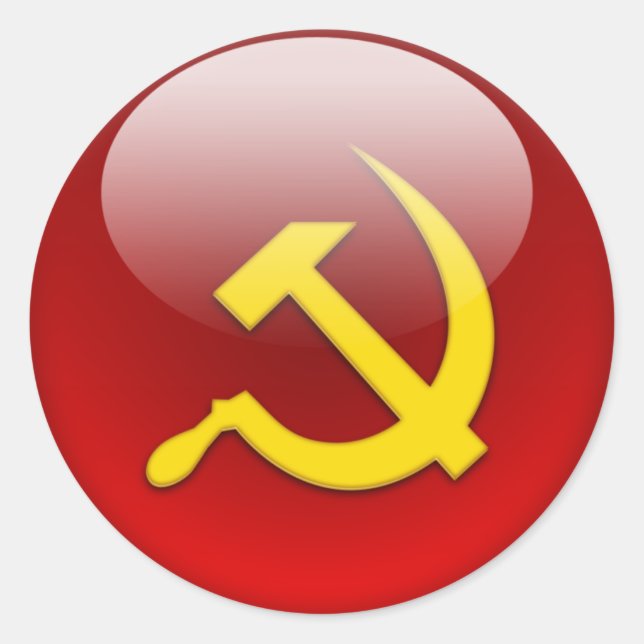 Pegatina Redonda Bandera rusa (Anverso)