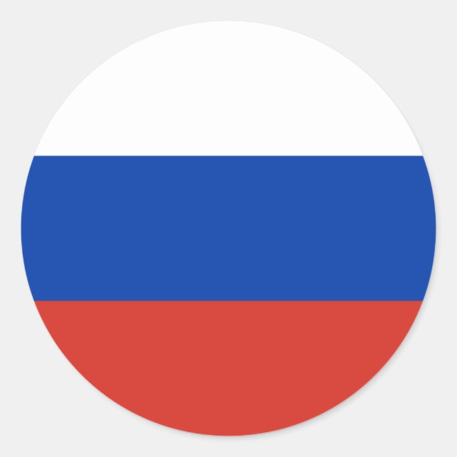 Pegatina Redonda Bandera rusa, bandera de Rusia (Anverso)
