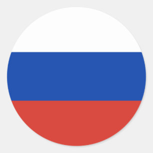 Pegatina Redonda Bandera rusa, bandera de Rusia