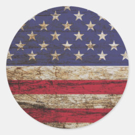 Pegatina Redonda Bandera rusa estadounidense patriótica Estados Uni