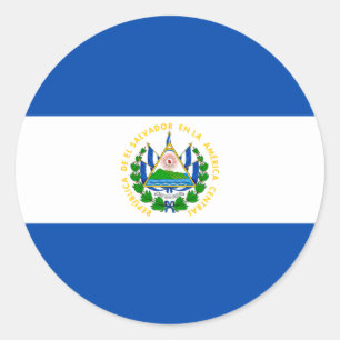 Pegatina Redonda Bandera salvadoreña, bandera de El Salvador