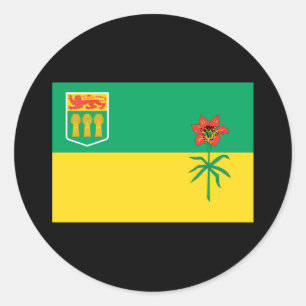 PEGATINA REDONDA BANDERA SASKATCHEWAN