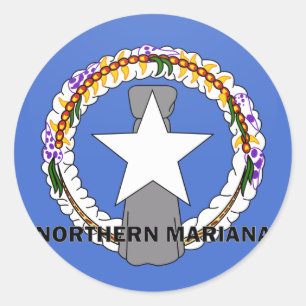 Pegatina Redonda Bandera septentrional de la calidad de Mariana