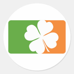 Pegatina Redonda Bandera Shamrock irlandesa