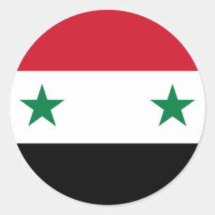 Pegatina Redonda Bandera siria (siria)